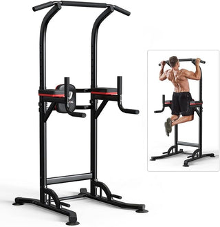 Pull up Bar Power Tower Dip Bar Station Dip Stand Multi-Functional Workout Equipment Strength Training Machine for Men Women Home Gym