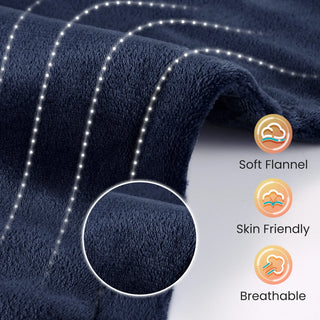 Large Heating Pad for Back and Shoulder, 24"X33" with 4 Heat Settings 2H Auto-Off - Navy Blue