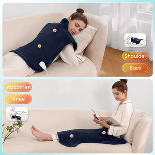 Large Heating Pad for Back and Shoulder, 24"X33" with 4 Heat Settings 2H Auto-Off - Navy Blue