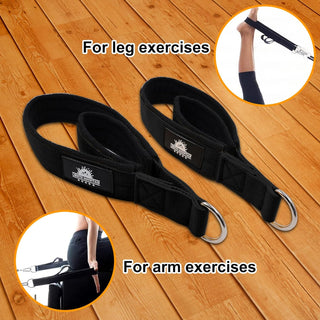 1 Pair Pilates Double Loop Straps for Reformer Fitness D-Ring Straps Handle, Yoga Exercise Accessories for Home Gym Workout