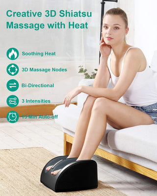 Shiatsu Foot Massager Machine with Heat, Foot and Calf Massager with Massage Roller, Deep Tissue Massager, Gifts for Women & Men