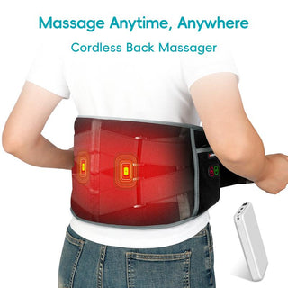 Cordless Heating Pad for Back, up to 58'' Lower Back Massager Heating Pad for Back, 3 Heating Levels 3 Vibration Massage