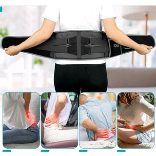 Cordless Heating Pad for Back, up to 58'' Lower Back Massager Heating Pad for Back, 3 Heating Levels 3 Vibration Massage