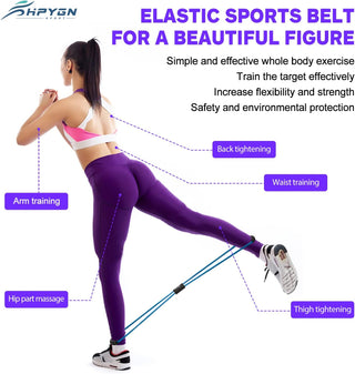 Resistance Bands, Figure 8 Exercise Bands for Women Men, 8 Shaped Resistance Bands for Arms, Chest Expander, Yoga Gym Fitness Pulling Rope 8 Word Elastic for Exercise Muscle Training Tubing