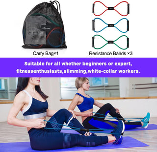 Resistance Bands, Figure 8 Exercise Bands for Women Men, 8 Shaped Resistance Bands for Arms, Chest Expander, Yoga Gym Fitness Pulling Rope 8 Word Elastic for Exercise Muscle Training Tubing