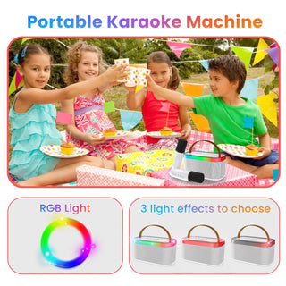 Karaoke Machine, Singing Machine with 2 Microphones & RGB Lights