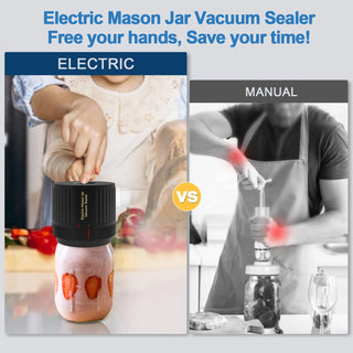 Electric Mason Jar Vacuum Sealer Kit for Wide Mouth & Regular Mason Lids, Vacuum Sealing Machine for Canning Jars Food Storage, Mason Jar Vacuum Sealer Kit Compatible with Food Saver