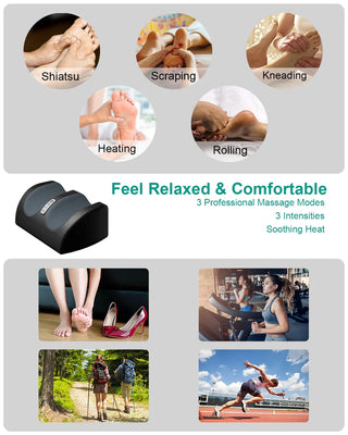 Shiatsu Foot Massager Machine with Heat, Foot and Calf Massager with Massage Roller, Deep Tissue Massager, Gifts for Women & Men