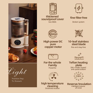 1500Ml Large Capacity Juicer Blender, 1 Count Household Electric Juicer with Soundproof Cover, Multifunctional Automatic Soy Milk Maker