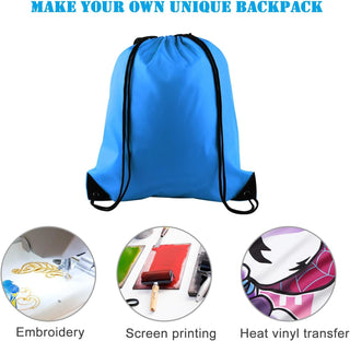 22 Pack Drawstring Bags String Backpack Bulk Sack Cinch Bag Sport Bags for School Gym Traveling