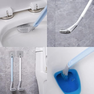 Golf Silicone Toilet Brush Long Handled Toilet Brush Rubber Toilet Brush for Bathroom Bendable TPR Brush Head to Clean Toilet Cleaning Tool for Bathroom Golf Head Toilet Bowl Brush