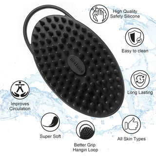 Silicone Body Scrubber, Soft Body Scrubber for Shower and Bath Skincare Routine with Loop